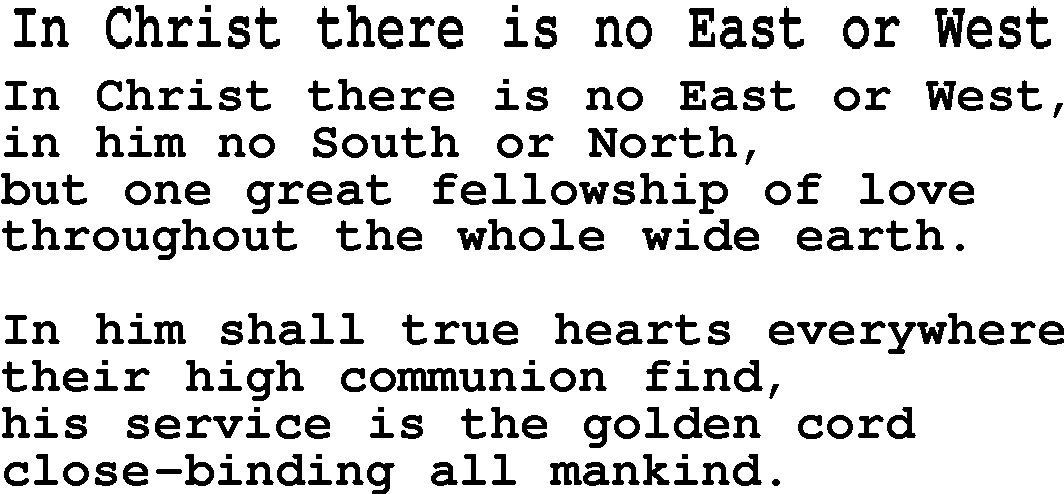 in-christ-there-is-no-east-or-west2vs : Bennet Community Church